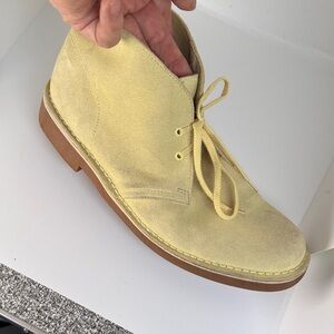 Clarks Pale yellow Suede Footwear